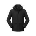 thumbnail image 2 of Men's Windbreaker Jacket Man Solid Color Three Prevention Cottoning Climbing Wear As One Down Cotton Intensification Warm Outdoor Jacket Black 4XL Zip Front Windbreaker Jacket, 2 of 8