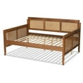 thumbnail image 3 of Baxton Studio Toveli Vintage French-Inspired Full Size Daybed with Synthetic Rattan, Walnut, 3 of 8