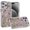 Hotpink, variant on For iPhone 15 Pro Charming Hearts Bling Diamonds Stones Chrome Hybrid Case - Silver
