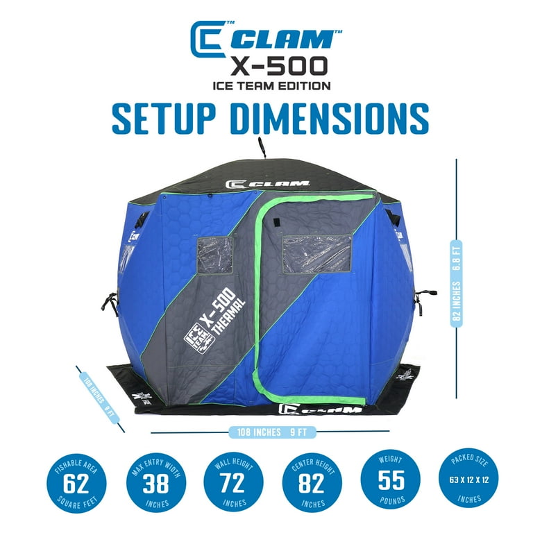 Clam X-500 Thermal Ice Team Edition Hub Ice Shelter