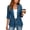 #0111-Blue, variant on Womens 3/4 Ruched Sleeve Blazer Open Front Work Office Jacket with Pockets Casual Lightweight Cardigan Blazer