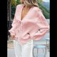 thumbnail image 4 of Blusa de Larga Abullonada Estilo Babydoll con Lazo Delantero para Mujer, Estilo Informal Y2K Rosa XXL, 4 of 8