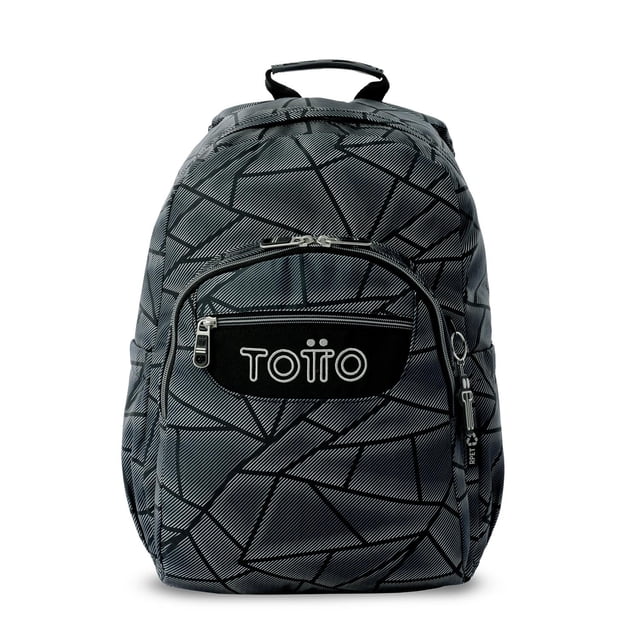 TOTTO Mochila Escolar Grande para Niño Porta Laptop 14 Repelente a Líquidos | 20 L - ACUARELA Negro G