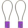 thumbnail image 1 of WWS-4 Digit Cable Combination Locks 12 inches Cable for School Gym Locker,Helmet,Filing Cabinets,Toolbox,Luggage Suitcase,knapsack,Cable 3mm Diameter,Purple(2 Pack), 1 of 4