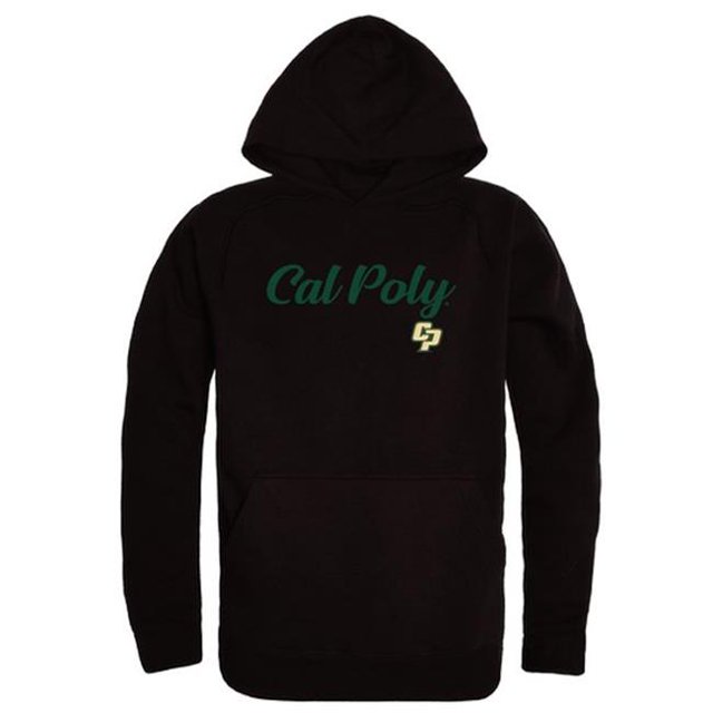 W Republic 558-167-BLK-01 Men Cal Poly Mustangs Script Hoodie, Black - Small