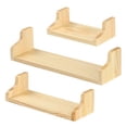 thumbnail image 4 of NEX Floating Shelves Wall Shelves Metal Brackets Wall Mounted Rustic Wood Shelves Set of 3 Pale Yellow (NX-HK89-32), 4 of 7