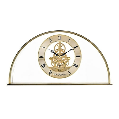 Wm.Widdop Gold Arch Mantel Clock Skeleton Dial Roman
