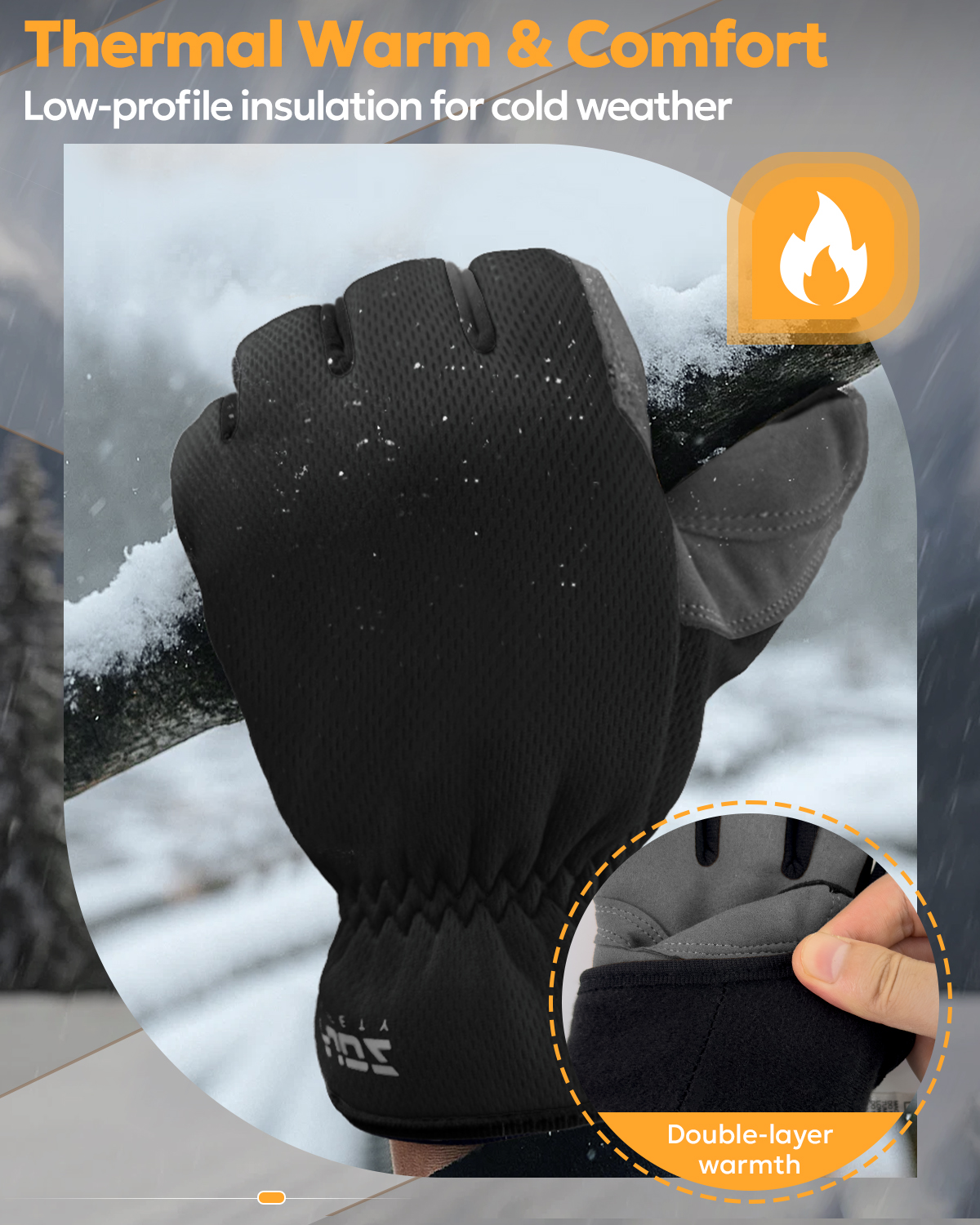 Thermal Winter Work Gloves for Men, High Dexterity Cold Weather Glove for Driving, Gardening, Motorcycle, and Mechanics
