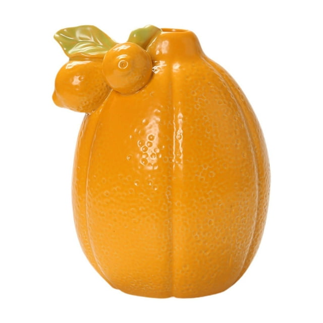 Jarrón de cerámica con forma de fruta, florero decorativo, organizador de decoración para el hogar, versátil Naranja 102 cm x 123 cm
