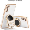 thumbnail image 3 of for Samsung Galaxy S20 FE 5G Case Cute 6D Astronaut Case with Stand Function Luxury Plating Case Cover Slim Fit Soft TPU Shockproof Bumper Protective Electroplated Case for Girls Boys,White, 3 of 12