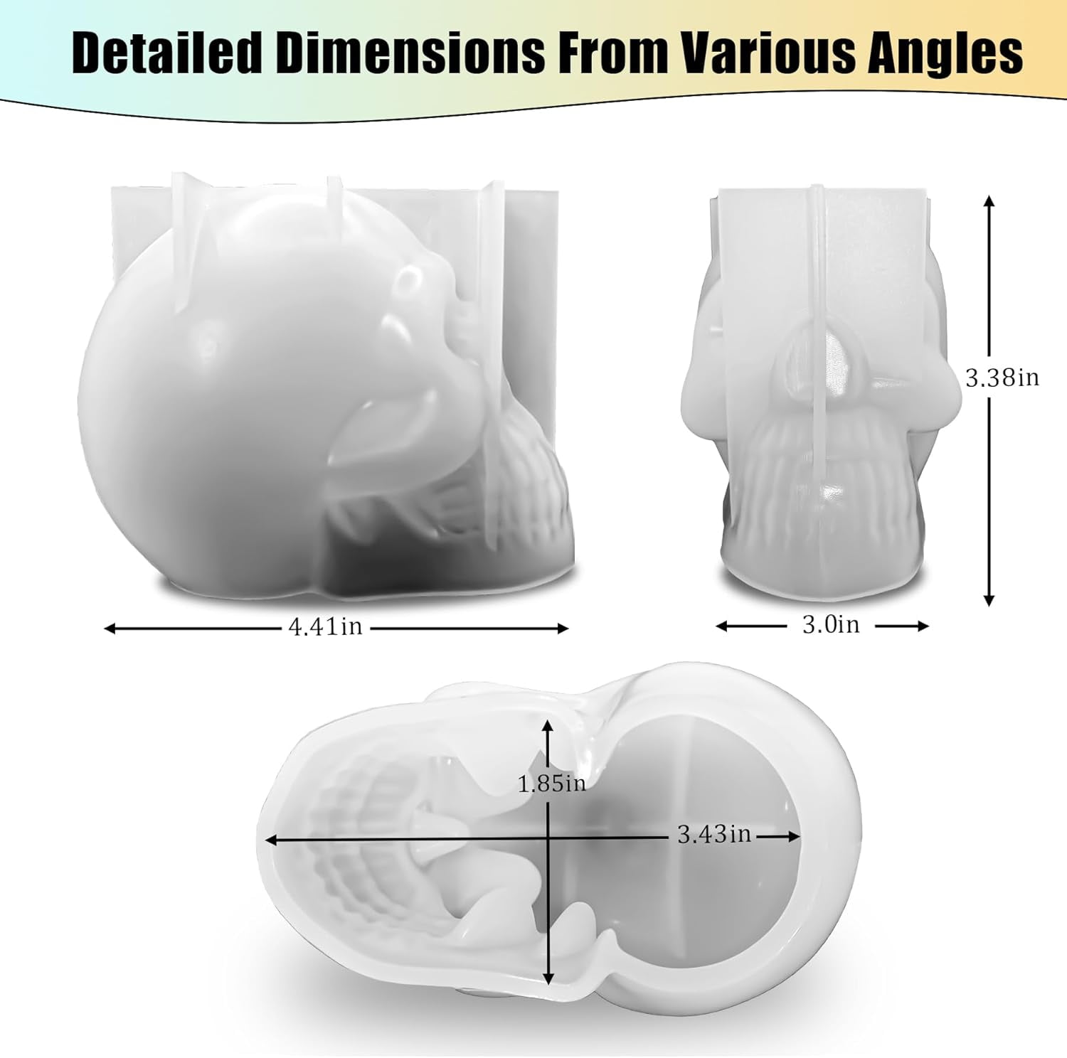 Silicone Skull Mold for Epoxy Resin Casting - 3D Large Skeleton Shape for Candle Making, Home Decor, Outdoor Art Crafts