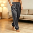 thumbnail image 5 of BVnarty Women's Elastic High Waist Tapered Jogger Pants with Side Pockets, Relaxed Fit Casual Trousers for Game Night Gray XL, 5 of 9