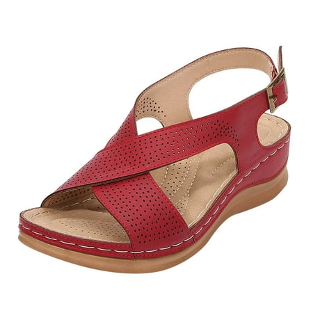 

ZHAGHMIN Women S Pain Comfy Sandal Women Sandals Summer Bohemian Vintage Style Slope Heel Sandals Comfortable Buckle Sandals Cute Sandals For Women Sparkly Wedge Sandals For Women Size 9 Embellished