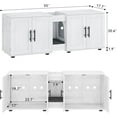 thumbnail image 2 of Historyli Cat Litter Box Enclosure-55Inch for 2 Cats-Furniture with Double Room,Hidden Double Litter Box Enclosure Furniture,Cabinet with Scratching Pad-Antique White, 2 of 9