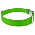 thumbnail image 4 of Country Brook Petz - Premium Hot Lime Green Reflective Nylon Dog Collar - Small, 4 of 5
