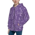 thumbnail image 2 of Pofeuu Lavender Flowers Print Teenage Zipper Hoodie Sweatshirts Hooded Casual Jackets With Pocket For Boys Girls-Small, 2 of 6