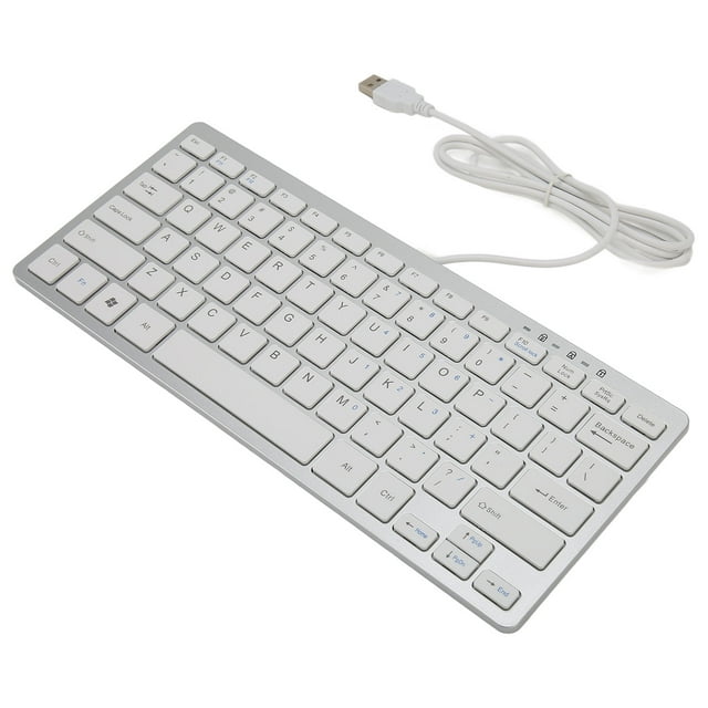 USB Keyboard, Ultra Thin LED Indicator 13 Shortcut USB Wired Keyboard Sensitive Keys for Office