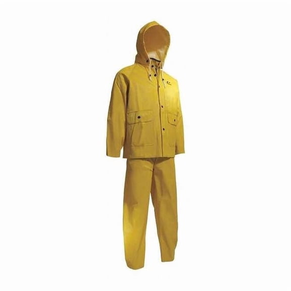 Onguard 3-Piece Rainsuit, PVC, 0.65 mm Thick, Detachable, Yellow, L 7601700