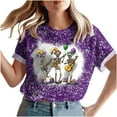 thumbnail image 5 of Jsaierl Women's Mardi Gras Shirts Cute Carnival Themed Mask Graphic Tees Trendy Short Sleeve T Shirts Blouses Dressy Casual Round Neck Parade Tops, 5 of 6