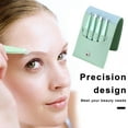 thumbnail image 2 of Precision Tweezers Set Precision Stainless Steel Eyebrow Tweezers Set with Faux Leather Case Flat Oblique Tip Makeup for Women ( Green), 2 of 6