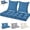 Blue, variant on Wenqik 3 Pcs Outdoor Bench Cushion Set 44x19 in Waterproof Tufted Patio Cushion Loveseat Seat Pad with 2 Throw Pillows Memory Foam Settee Pad for Indoor Sofa Wicker Couch Window Seat(44x19 in,Grey)