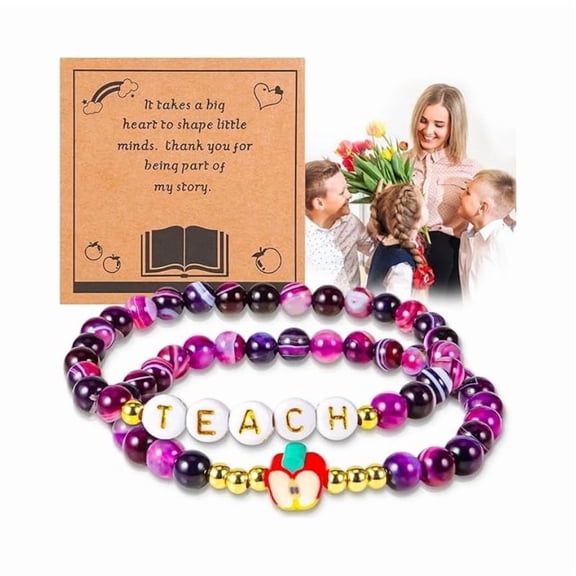 Faty-T Gifts for Women Natural Colorful Imperial Jasper Stone Bead Bracelet Teacher Appreciation Gifts Birthday Gifts for Sister/Daughter/Niece/Grandma/Mom/Wife/Nana/Aunt with Gift Message Card