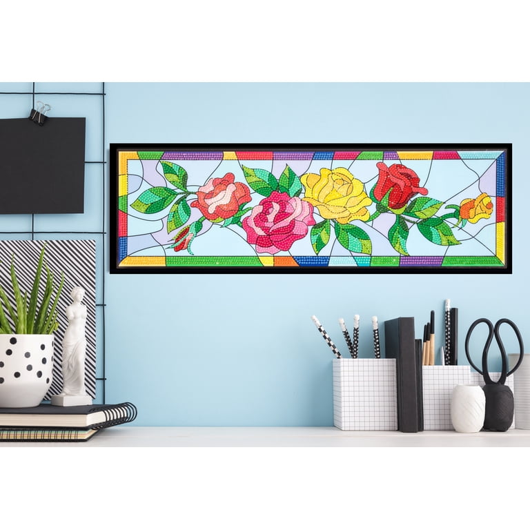 Christine Rosamondの額入りプリント ガラスウォールデコ DIAMOND DOTZ® Rose Window Special Edition Diamond Painting Kit