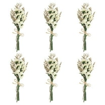 Uxcell Mini Dried Flower Bouquet 6 Pcs Forget-me-not Natural Wildflower with Stem Decor Boho Floral Plant Flower White