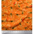 thumbnail image 1 of Soimoi Orange Poly Georgette Fabric Watercolor Floral Print Sewing Fabric BTY 42 Inch Wide, 1 of 1