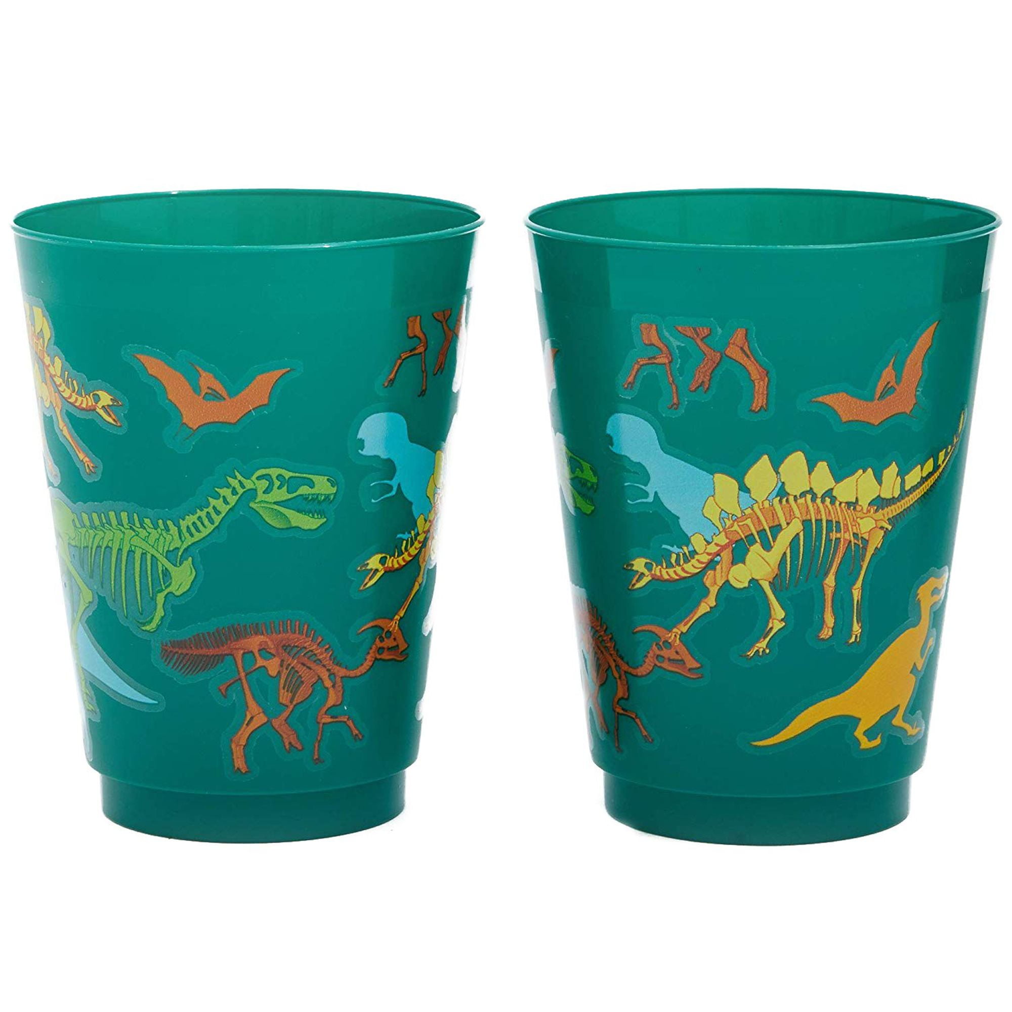 16 Packs Plastic 16 oz Party Cups Dinosaur Reusable Disposable Tumblers