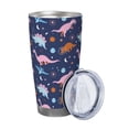 thumbnail image 2 of KLL Dinosaur Print 40oz Stainless Steel Insulated Car Cup with Spillproof Lid - Keep Your Drink Hot or Cold on the Go-Straw Three-piece Set, 2 of 8