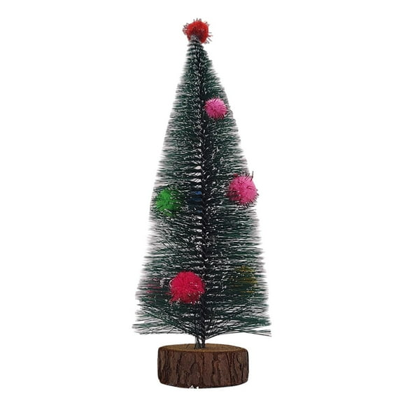 7.9 inches Mini Christmas Trees Small Sisal Trees Mini Pine Trees with Wood Base Mini Bottle Brush Trees Artificial Mini Christmas Trees Assorted Color for Christmas Winter Decoration (Multicolor)