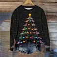 thumbnail image 4 of VKOYWKM Women Fall Sweatshirts Merry Christmas Oversized Long Sleeve Xmas Tree Graphic Sweatshirts Holiday Crewneck Loose Fit Fleece Pullover Christmas Gifts for Women, 4 of 6