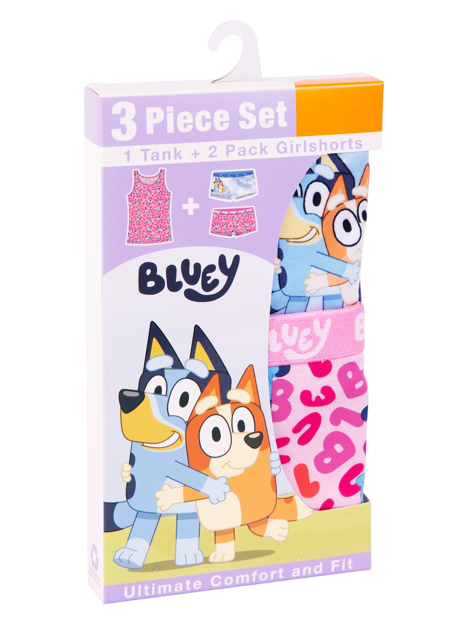 Character Toddler Girl Tank Top and Boyshorts Underwear Set, 3-Piece, Sizes 2T-4T
