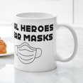 thumbnail image 5 of CafePress - Real Heroes Wear Masks Mugs - 11 oz Ceramic Mug - Novelty Coffee Tea Cup, 5 of 6