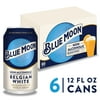 Blue Moon Non-Alcoholic Belgian Style Wheat Craft Beer, 6 Pack, 12 fl oz Cans, 0.45% ABV