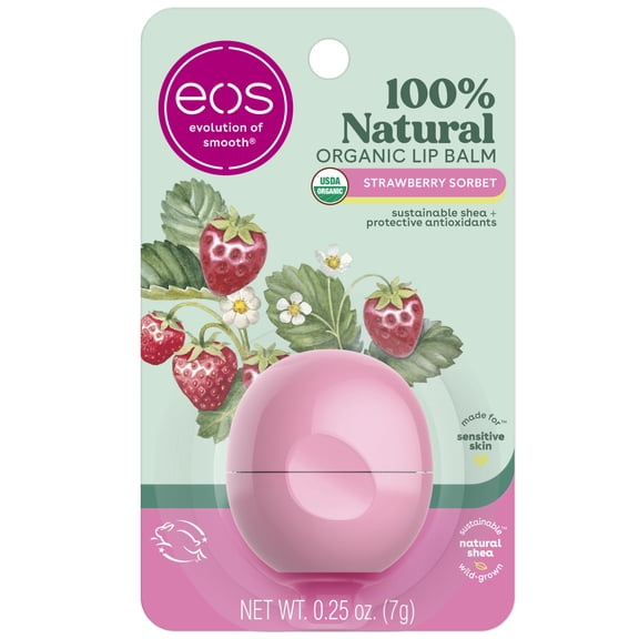 eos Natural & Organic Lip Balm Sphere - Strawberry Sorbet | 0.25 oz