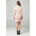 thumbnail image 2 of Say What Women's Cable Knit Turtle Neck Sweater Dress - Pink - X-Large, 2 of 3