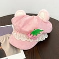thumbnail image 4 of Slccxzc Sweet Lolita Beret Hat Women Winter Lace Berets Cute Bear Ear Beanie Cap Strawberry Painter Hats, 4 of 7