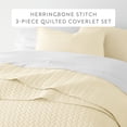 thumbnail image 2 of Noble Linens Yellow Herring Pattern Quilted Coverlet, King / CalKing, 2 of 12