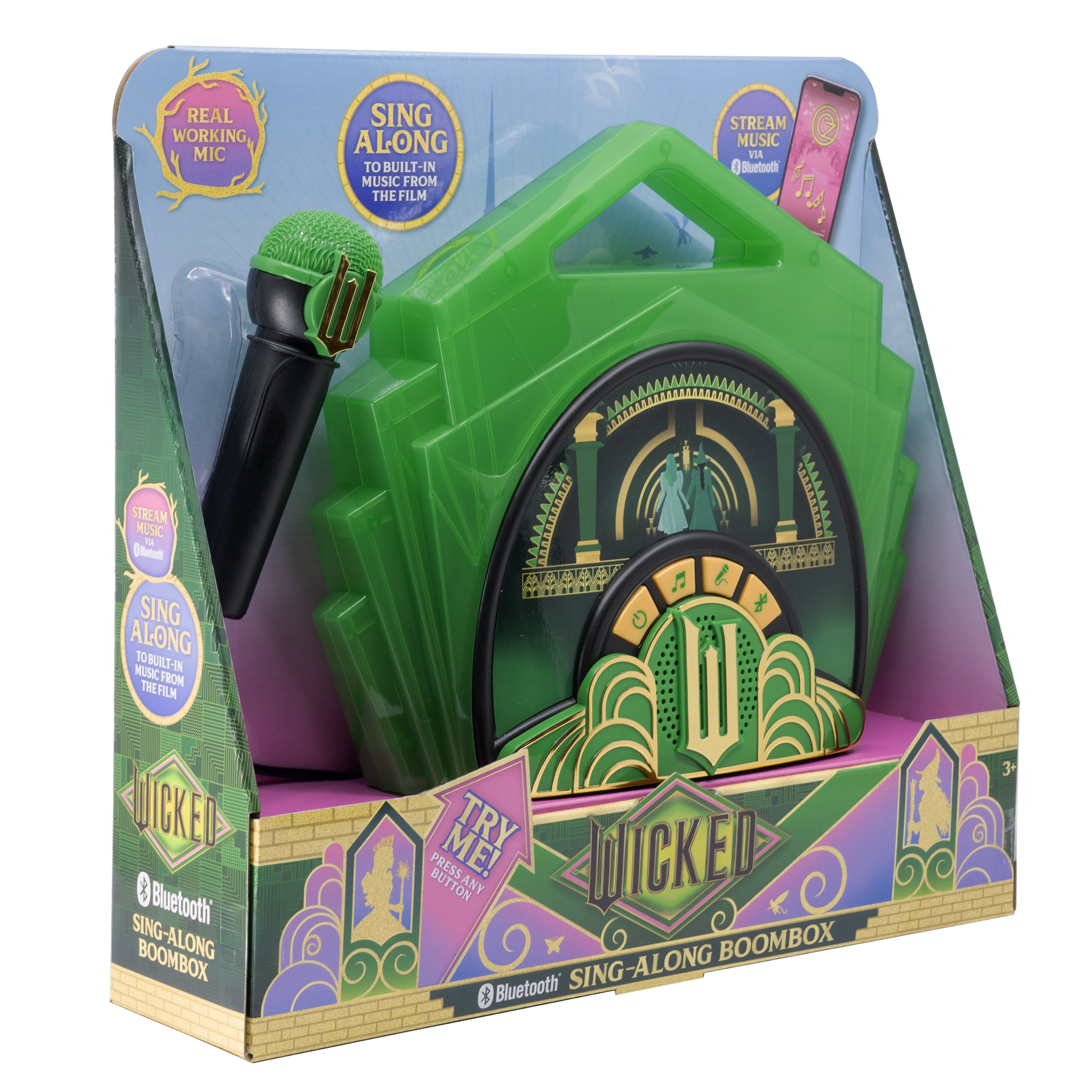 Wicked Kids Bluetooth Sing-Along Boombox with Microphone for Children Ages 3 and up