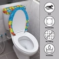 thumbnail image 3 of HELLHERO Christmas Block Puzzle Pattern Toilet Cover, Dust-Proof Non-Slip Polyester Toilet Seat Covers, 3 of 8