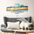 thumbnail image 2 of Elephant Stock Retro Cancun Beach Wall Art - Horizontal Multi Panel Canvas - Living Room Wall Decor - Beach Multi Panel - Blue And Orange Decor - 42" x 19", 2 of 4