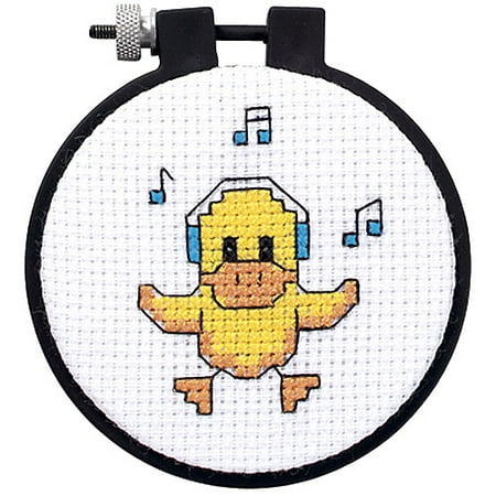 Dimensions Learn-a-Craft Ducky Counted Cross Stitch Kit, 3" round