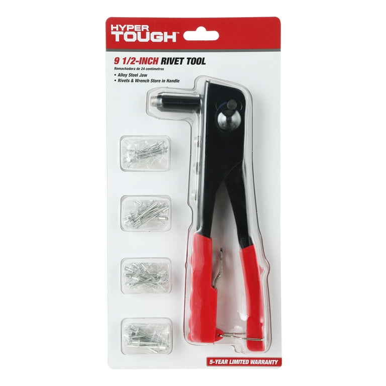 Hyper Tough 9.5 Rivet Tool with 40 Assorted Rivets TN12556J