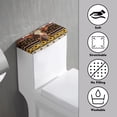 thumbnail image 3 of ZIATUBLE Aztec Ethnic Toilet Tank Top Cover Sunflower Cow Toilet Water Tank Cover 2 Piece with Elastic Bottom Toilet Tank Protector Cover Easy to Clean Toilet Tank Covers for Bathroom, 3 of 5