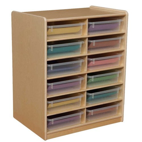 Wood Designs Letter Storage Unit 12 Compartment Cubby with Trays