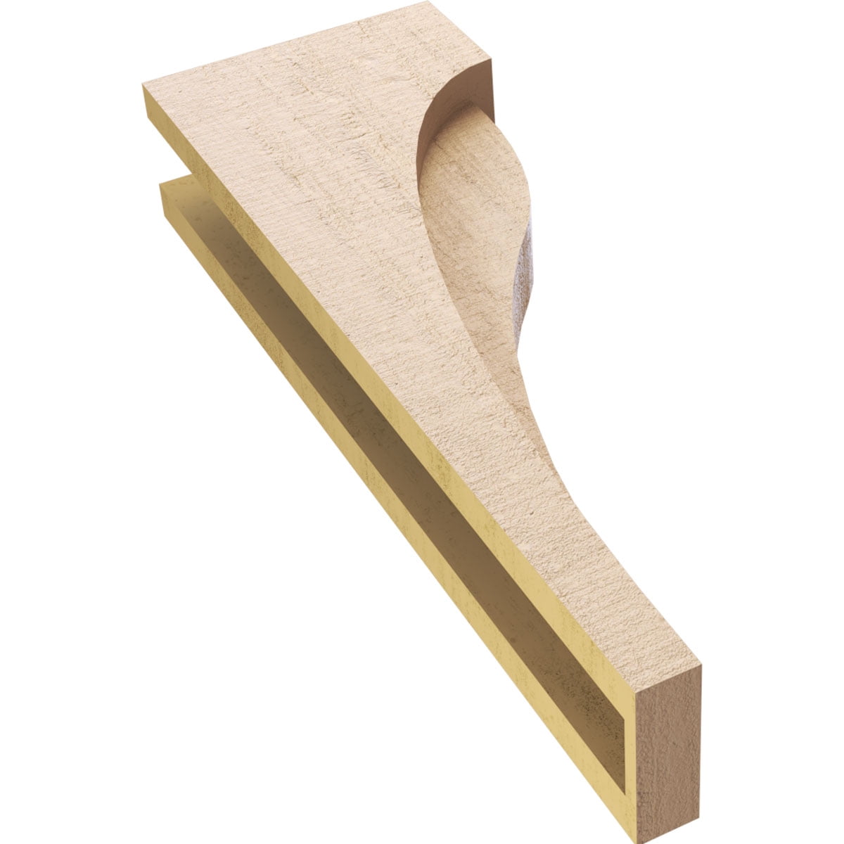 4"W x 8"D x 24"H Thin Helena Rough Cedar Woodgrain TimberThane Corbel, Primed Tan