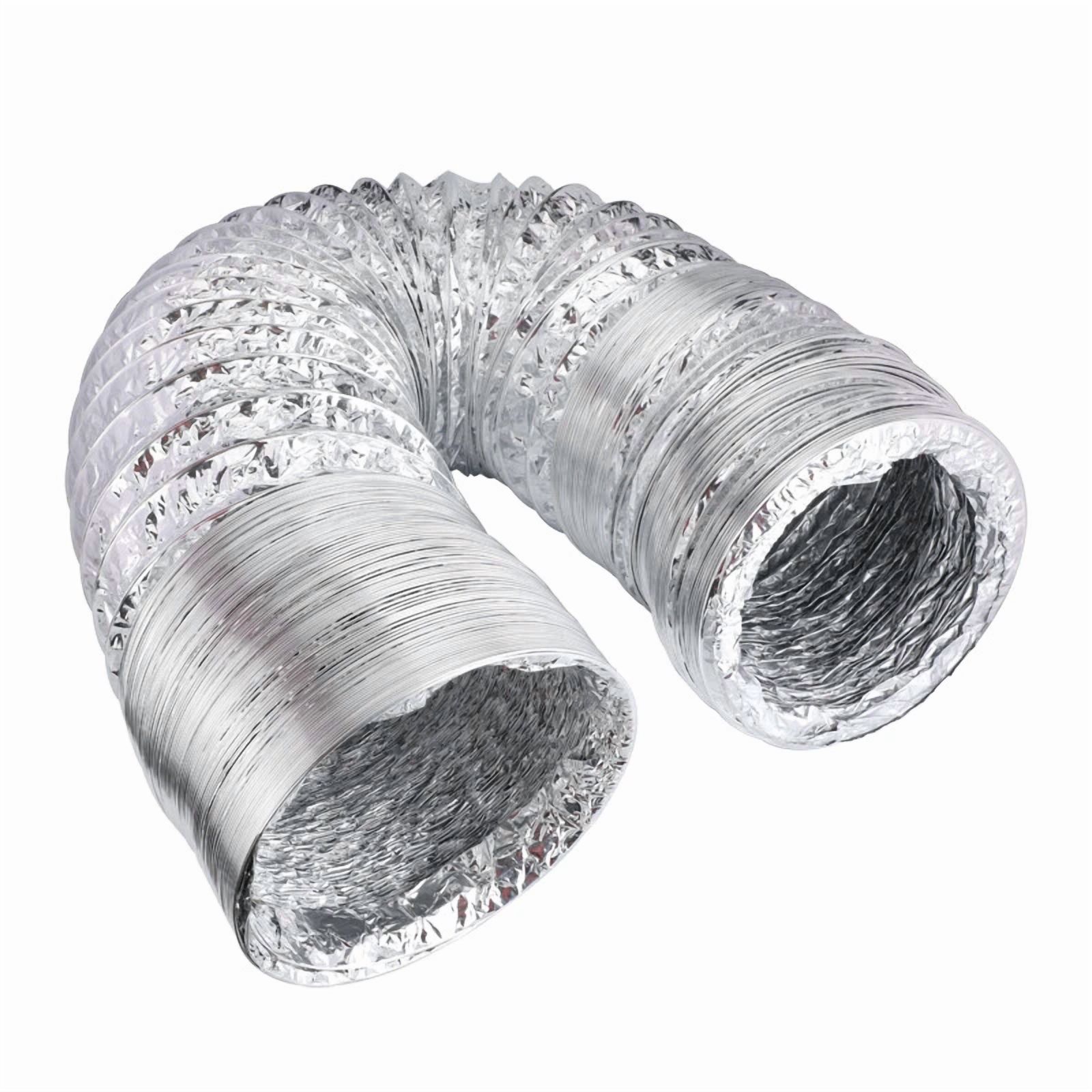 4" 8 Feet Non-Insulated Flexible Aluminum Air Ventilation Ducting Vent Hose Hvac