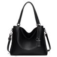 thumbnail image 1 of Bolso de mano para mujer, bolso de hombro grande de piel, ligero, elegante, para negocios, escuela, compras, color negro, 1 of 2
